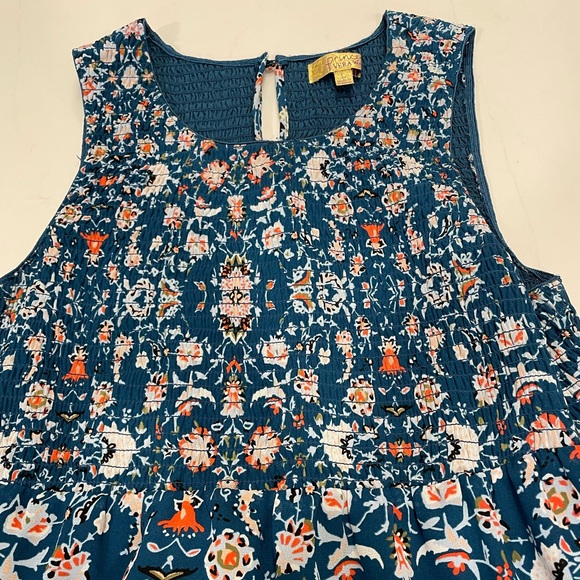 Vera Wang Dress Floral Princess Large Teal - Picture 9 of 13